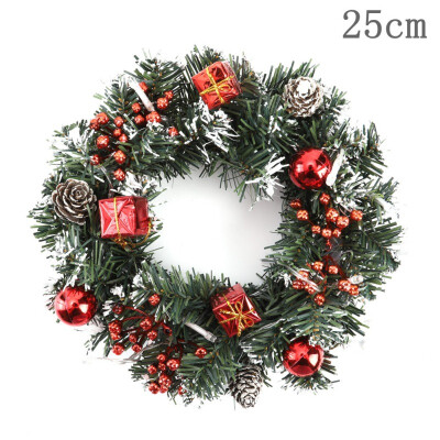 

40cm LED Christmas Wreath With Artificial Pine Cones Berries And Flowers Holiday Front Door Hanging Decoration Couronne Noel