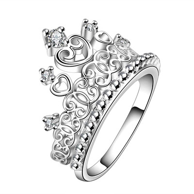 

European&American Fashion Crown Zircon Crystal rings
