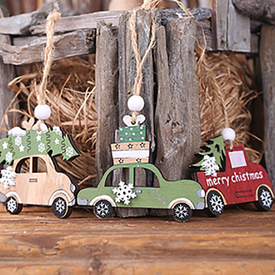 

Siaonvr Wooden Mini Christmas Tree Desktop Ornaments Merry Christmas Party Decor
