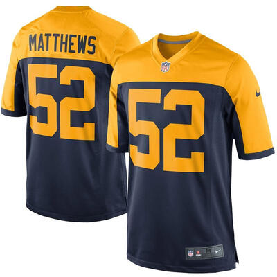 

Youth Football Jersey Green Bay Packers Clay Matthews Navy Alternate Game Jersey