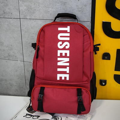 

Bookbags Male Large-capacity Euro-American Alphabet Printed Backpack 16-inch Computer Bag Personality Travel Shoulder Bag for Coll