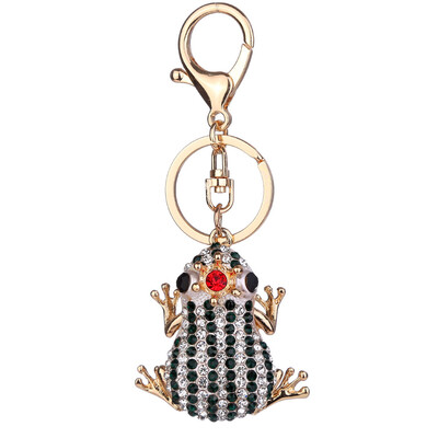 

Rhinestone Frog Pendant Women Keychain Ladies Girls Animal Crystal Bag Key Rings Keyholder