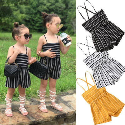 

Summer Toddler Kids Baby Girl Off The Shoulder Romper Jumpsuit Playsuit Sunsuit