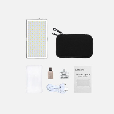 

LituFoto F18 Portable LED Video Light Lamp Fill-in Light 3200-5600K Brightness 5-100 CRI 96 with Power Bank Function Display Sc