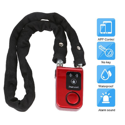 

Keyless BT Lock 80CM Steel Cable Anti Theft Alarm Lock Phone APP Control Smart Lock for Bicycle Motocycle Gate Lock IP55 Waterproo