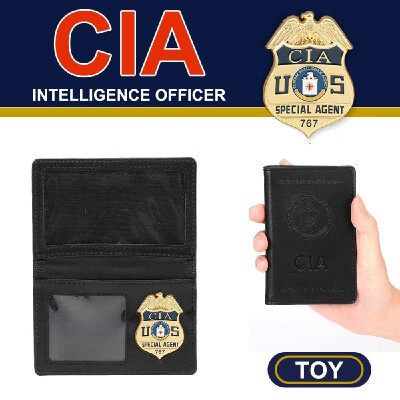 

Police Pretend Toy CIA Badge Holder Card Wallet PU Leather Card Bag Cop Costume Police Role Play