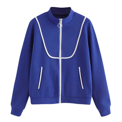 

Toponeto Womens Casual Long Sleeve Collision Strip Long Sleeve Pure Outwear