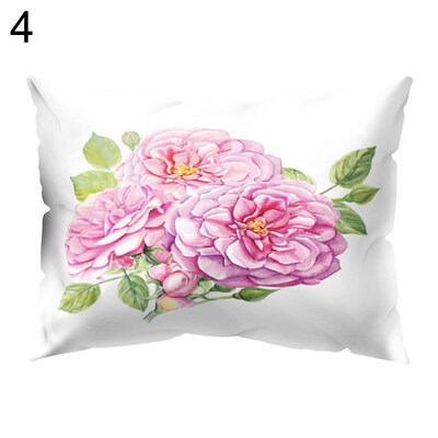 

Flower Peony Rose Pillow Case Cushion Cover Sofa Bed Car Cafe Office Decoration