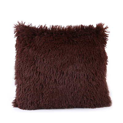 

Super Soft Throw Pillow Covers Pillowcases Plush Faux Fur Cushion Case Home Decorative Pillowcase 17x17inch White