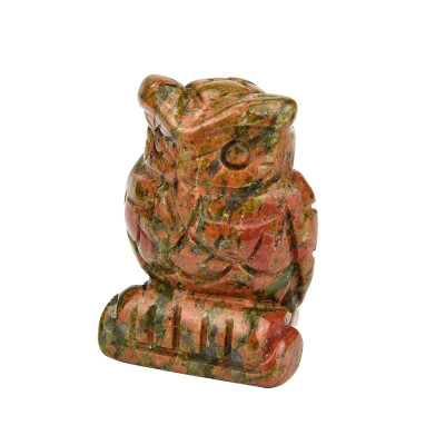 

Siaonvr 1Pcs Hand Carved Owl Jade Gemstone Ornament Craft Paperweight