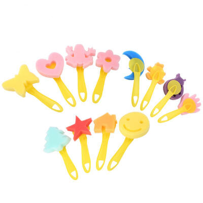 

Greensen 12PCS Kids Sponge Painting Stamp Roller Brushes Kit Child Educational DIY Painting Tool