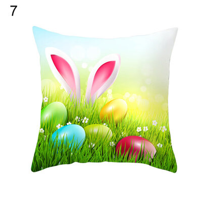 

Colorful Easter Rabbit Egg Pillow Case Cushion Cover Bed Car Cafe Office Decor