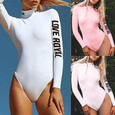 

Women Ladies Fashion Turtleneck Long Sleeve Jumpsuit Bodysuit Bodycon Rompers