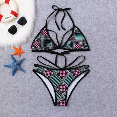 

Roseonmyhand Women Print Bikini Set Swimming Two Piece Swimsuits Swimwear Beach Suit