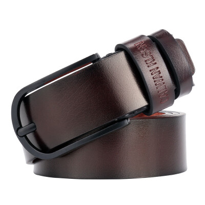

Foreign trade pin buckle retro belt imitation head layer black casual mens belt