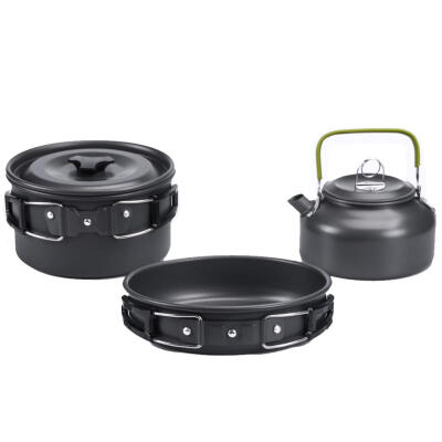 

Ultra-Light Portable Outdoor Camping Cookware Water Kettle Pan Sets Alumina