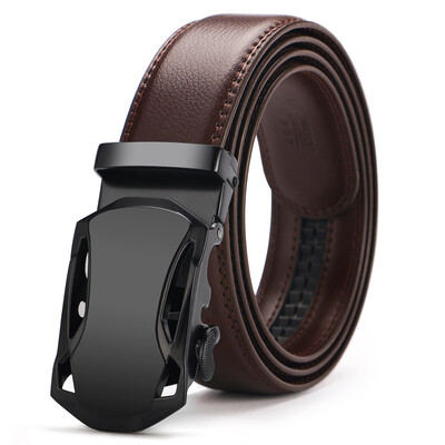 

top quality brown belt Cowskin be luxury mens genuine leather belts men automatic alloy buckle better gifts business choice