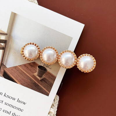 

Romantic Pearl Bangs Clip Hairpin Women Girls Hair Clips Barrette Accessories for Girls Irregular Metal Hairgrip