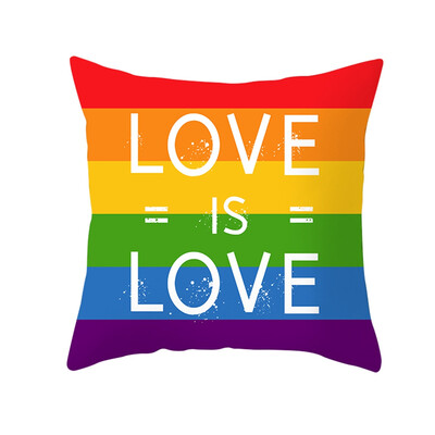 

LGBT Rainbow Heart Pride Throw Pillow Cases Car Sofa Cushion Covers Home Decor