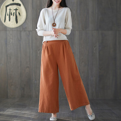 

Tailored Women Casual Solid Trousers Pants Trousers Ladies Loose Pants