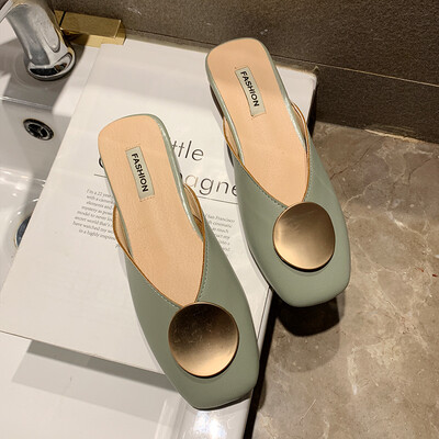 

Internet celebrity sandals&slippers women wear 2019 new thick heels without heel grandmother shoes ins lazy person bag head ha