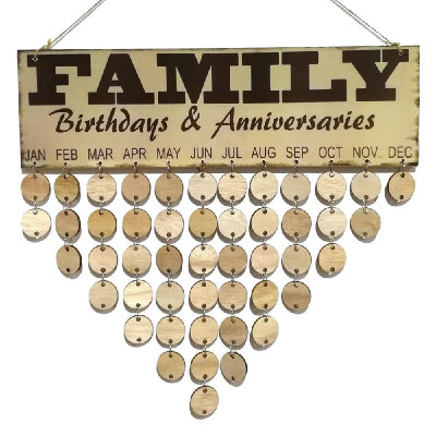 

Wooden Calendar Board Sign Family Celebration&Birthday Reminder DIY Wooden Craft for Home Decoration