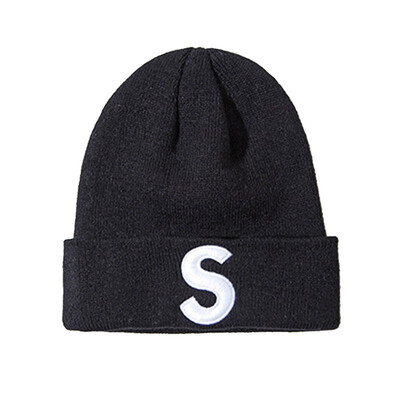 

Korean hat Fashion Women Winter All-match Knitted hat Thicken Embroidery Wool cap Keep warm Women Men Hedging cap