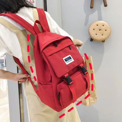 

Ins wind girl shoulder bag female 2019 new fashion trend student bag Korean version of large capacity canvas backpack