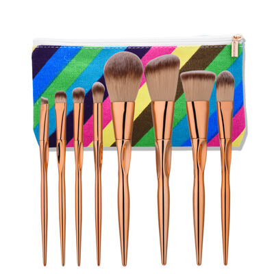

〖Follure〗8pcs Makeup Brushes set Fondation Eyeshadow Cosmetic Tool with Leather