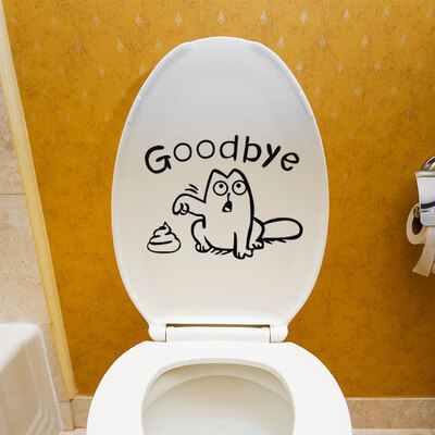 

Funny Goodbye Lettering Bathroom PVC Toilet Sticker