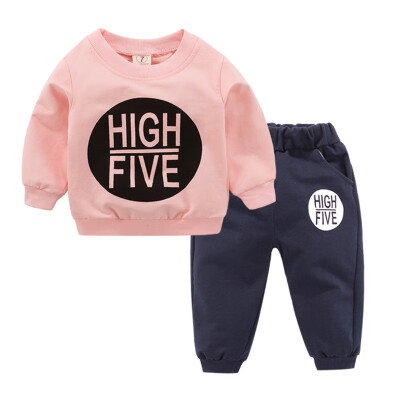 

Baby Boy Girl Clothes Children Suits Casual Baby Girl Clothing Sets Suit Letter Print Sweatshirts TopsPants Spring Autumn Kids