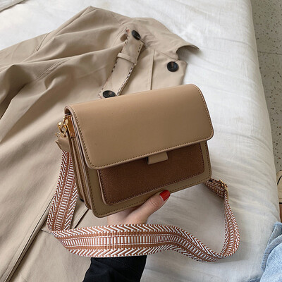 

Small bag female new wild retro single back Messenger bag fashion broadband contrast color small square bag