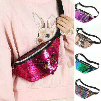 

Womens Reversible Mermaid Sequins Glitter Waist Bum Bag Fanny Pack Pouch Satchel