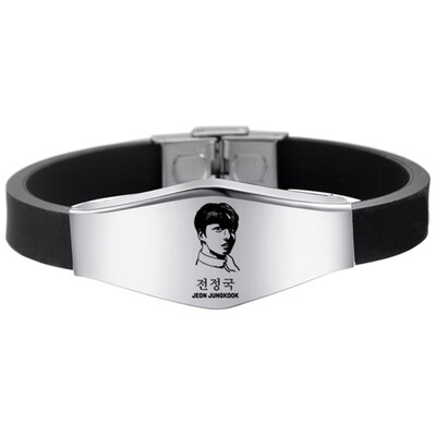 

Kpop BTS EXO GOT7 Black Pink Seventeen Twice Stainless Steel Sports Bracelet Combination Logo Adjustable Bracelet