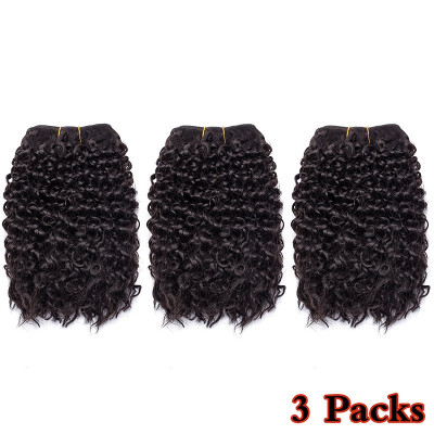 

8 inch Weave Hair Extension Afro Kinky Curly Weft Hair Weave Bundles Synthetic Braid Hair Mambo Twist Ombre Hair for Women