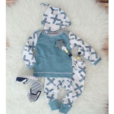 

Autumn Newborn Infant Kid Baby Boy Girl Long Sleeve T-Shirt Tops Long Pant Hat Clothes Outfits Set
