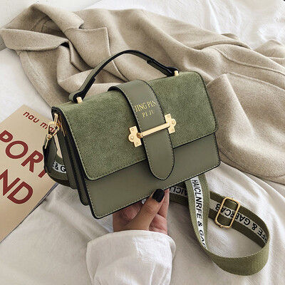 

Wide shoulder strap small bag female new Korean version of the simple contrast color hand strap shoulder Messenger bag s