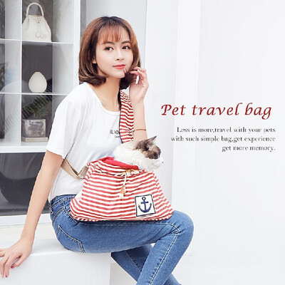 

Pet Carrier Pet Travel Bag Aslant Bag Dog Sling Bag Navy Stripes Carrier for Outdoors Hiking Camping Shopping