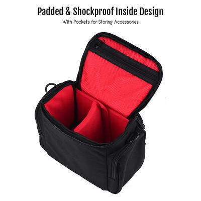 

CADEN Padded Camera Bag Zippered Design Shockproof Black for Nikon Canon Sony DSLR Cameras Lenses Medium Size