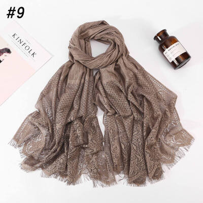 

Hui people hijab Muslim ladies headscarf wholesale 2019 new cross-border fashion lace scarf