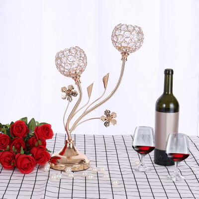 

Gobestart Valentines Day Crystal Candlestick Coffee Table Decoration Pattern GoldSilver