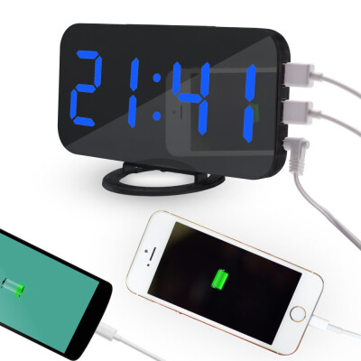 

Siaonvr LED Digital Alarm Clock With USB Port For Phone Charger Touch-Activited Snooze