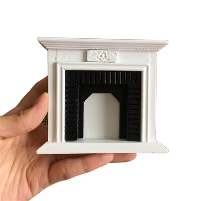 

Gobestart 112 Dollhouse Miniature Furniture Room Wooden Vintage Black White Fireplace