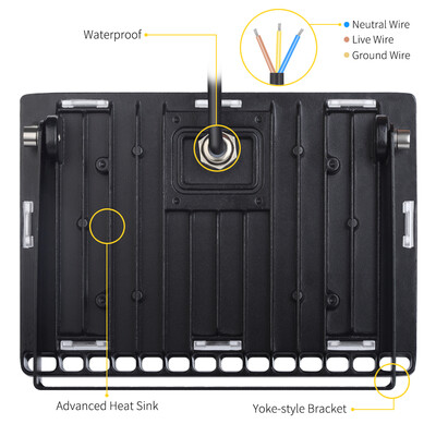 

2pcs 50W LED Flood Lights Daylight Outdoor Lighting Garden Security Street Lamp