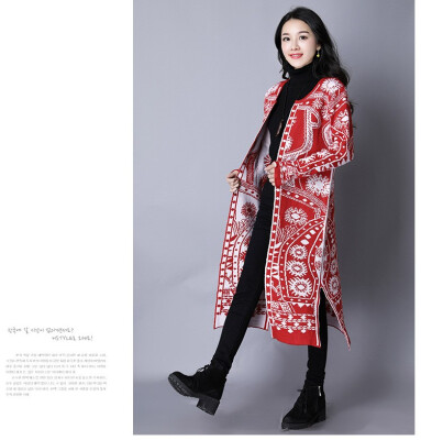 

2018 autumn&winter big size China style cardigan sweater sweater jacket 2018 autumn&winter new sweater coat womens wear