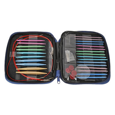 

13 Pairs Aluminum Change Head Circular Knitting Needle Ring Set Woven Tool