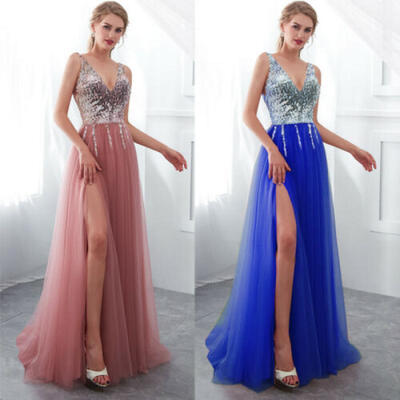 

US Women Sexy Sequins Mesh Sheer Bodysuit Dress Fashion Clubwear Party Dresses