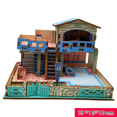 

Gotoamei 3D Wooden Puzzle DIY Building Model Dollhouse Style House Jigsaw Puzzle Kid Toys