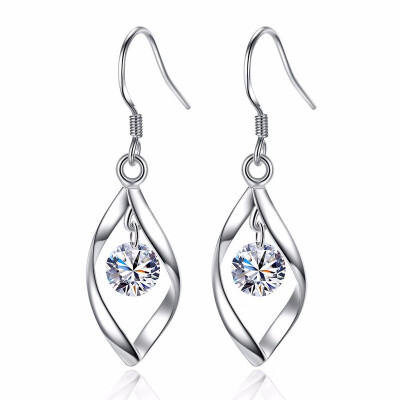 

Clear Cubic Zirconia Drop Earrings For Women Fashion Party Jewelry Gift Korea Trendy Accessories WHE164