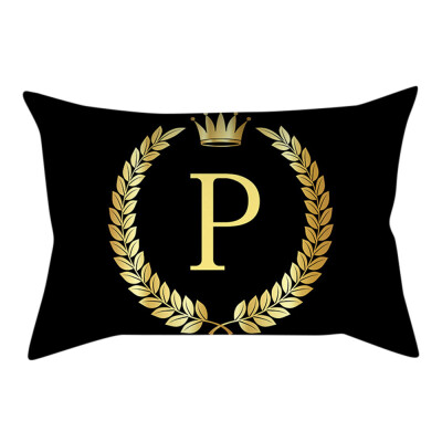 

〖Follure〗Pillow Cover Black&Gold Letter Pillowcase Sofa Cushion Cover Home Decor